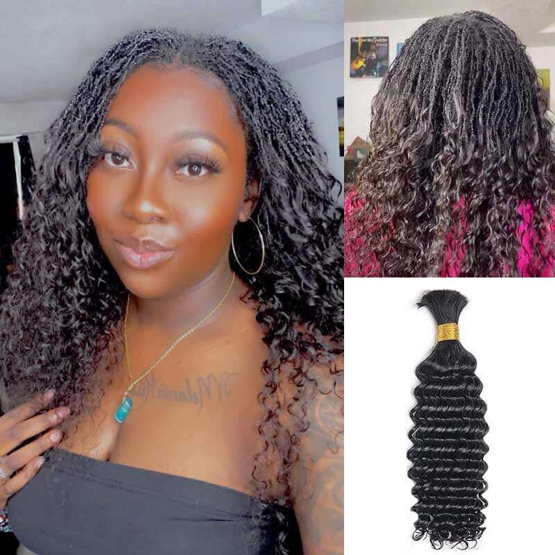 QVR Loose Wave Bulk Hair Extensions for Boho Knotless Braiding