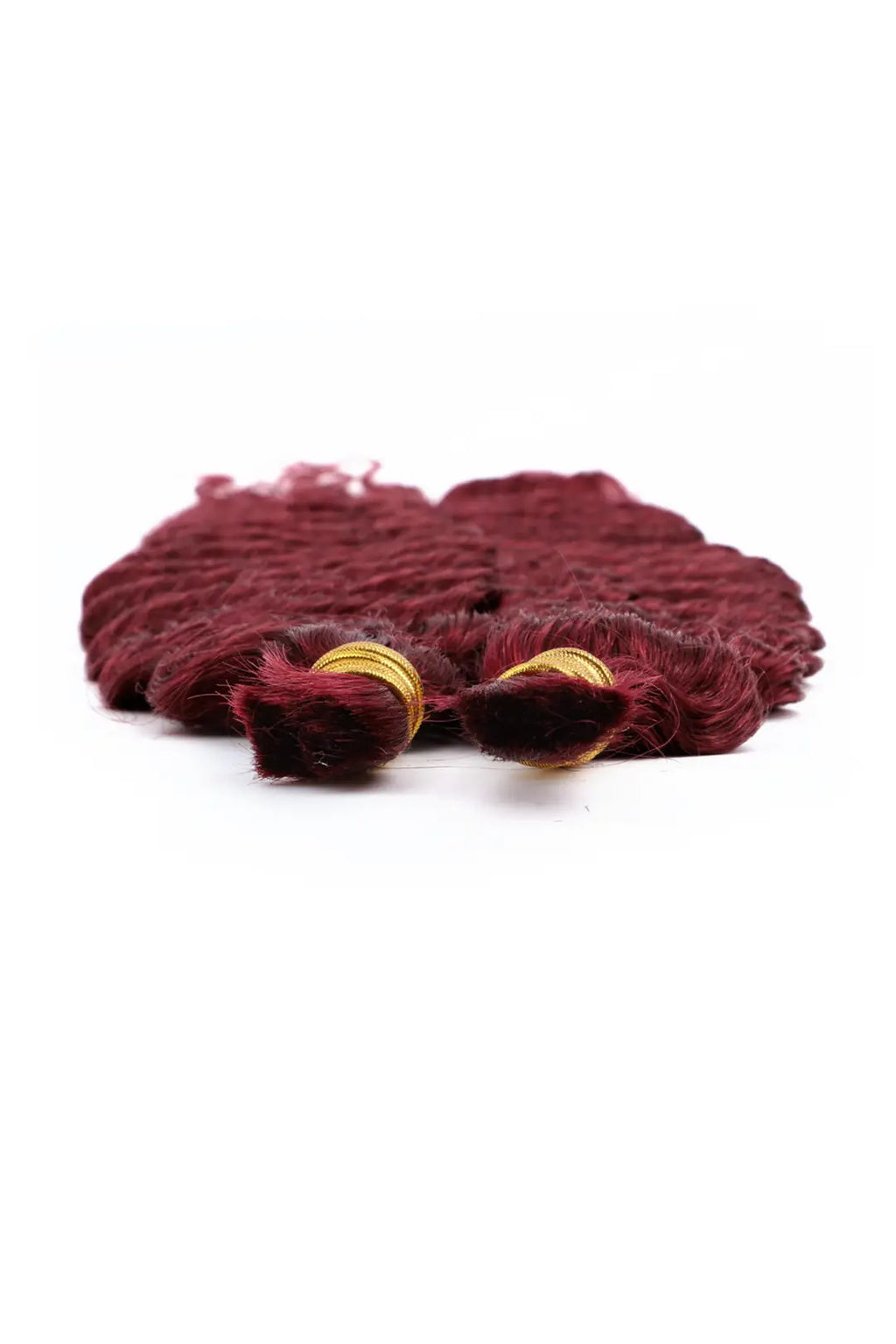 Bulk Human Hair For Braiding Burgundy Red Deep Wave BU19