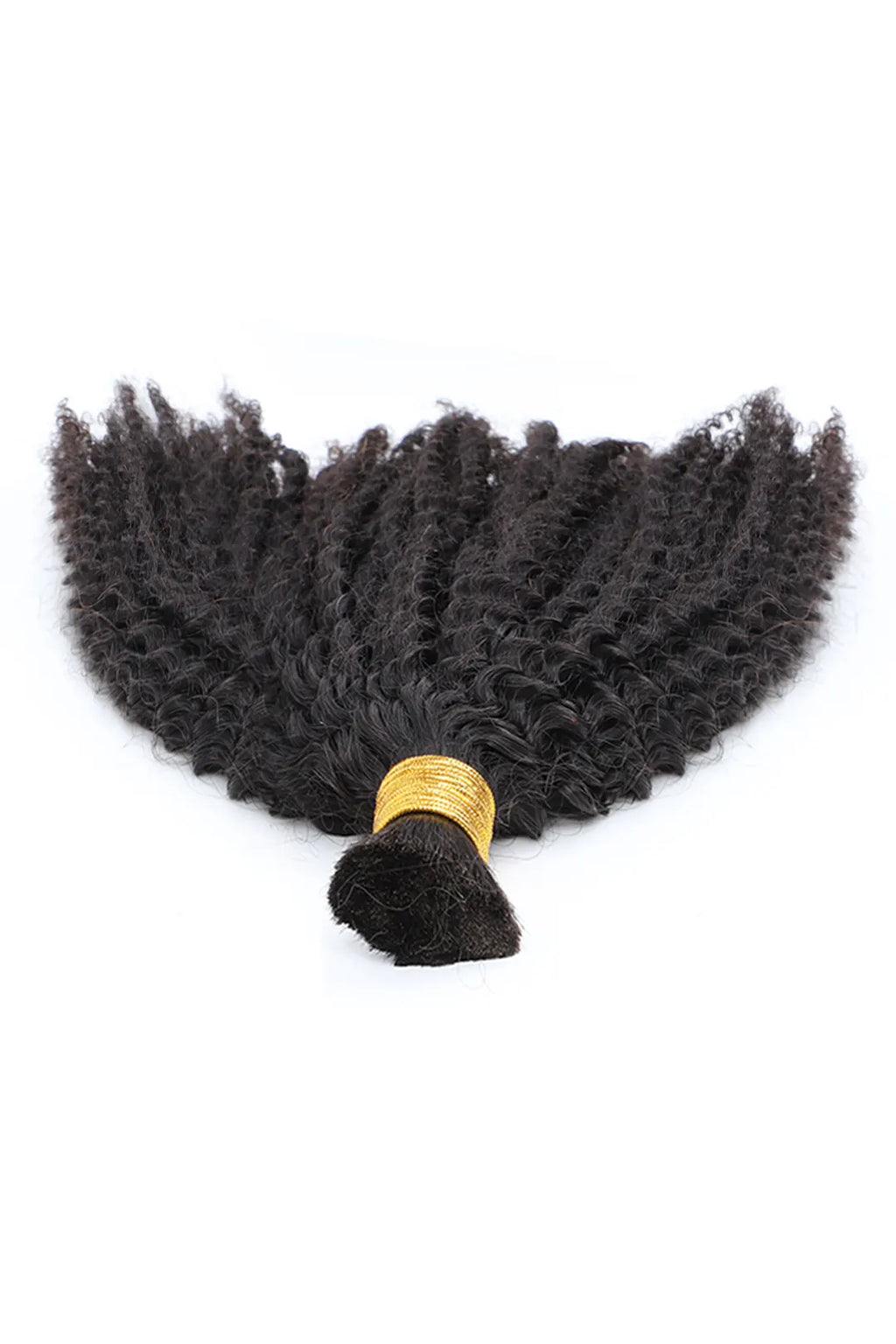 Kinky Curly Bulk Human Hair for Braiding Natural Black BU11
