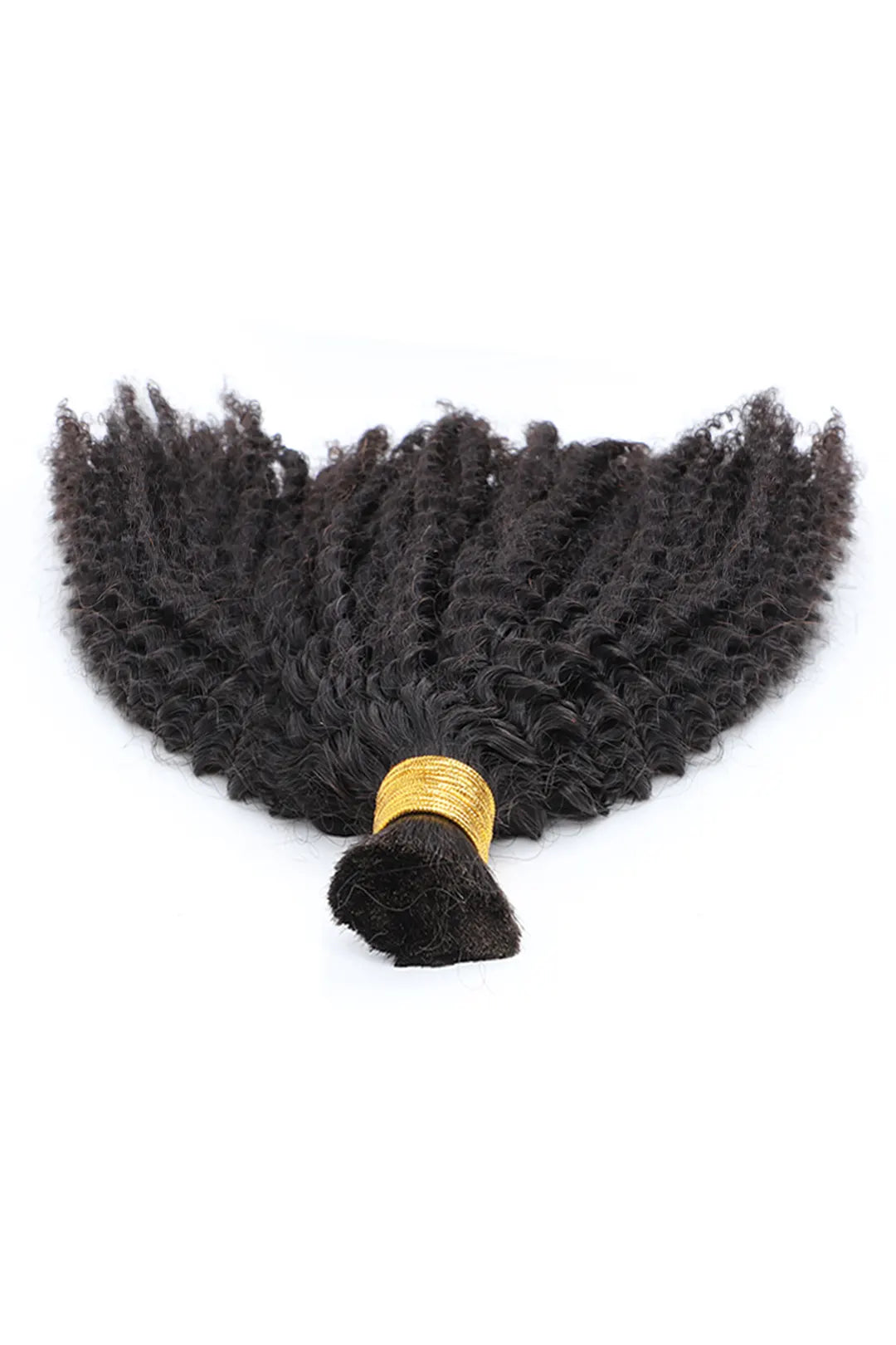 Kinky Curly Bulk Human Hair for Braiding Natural Black BU11
