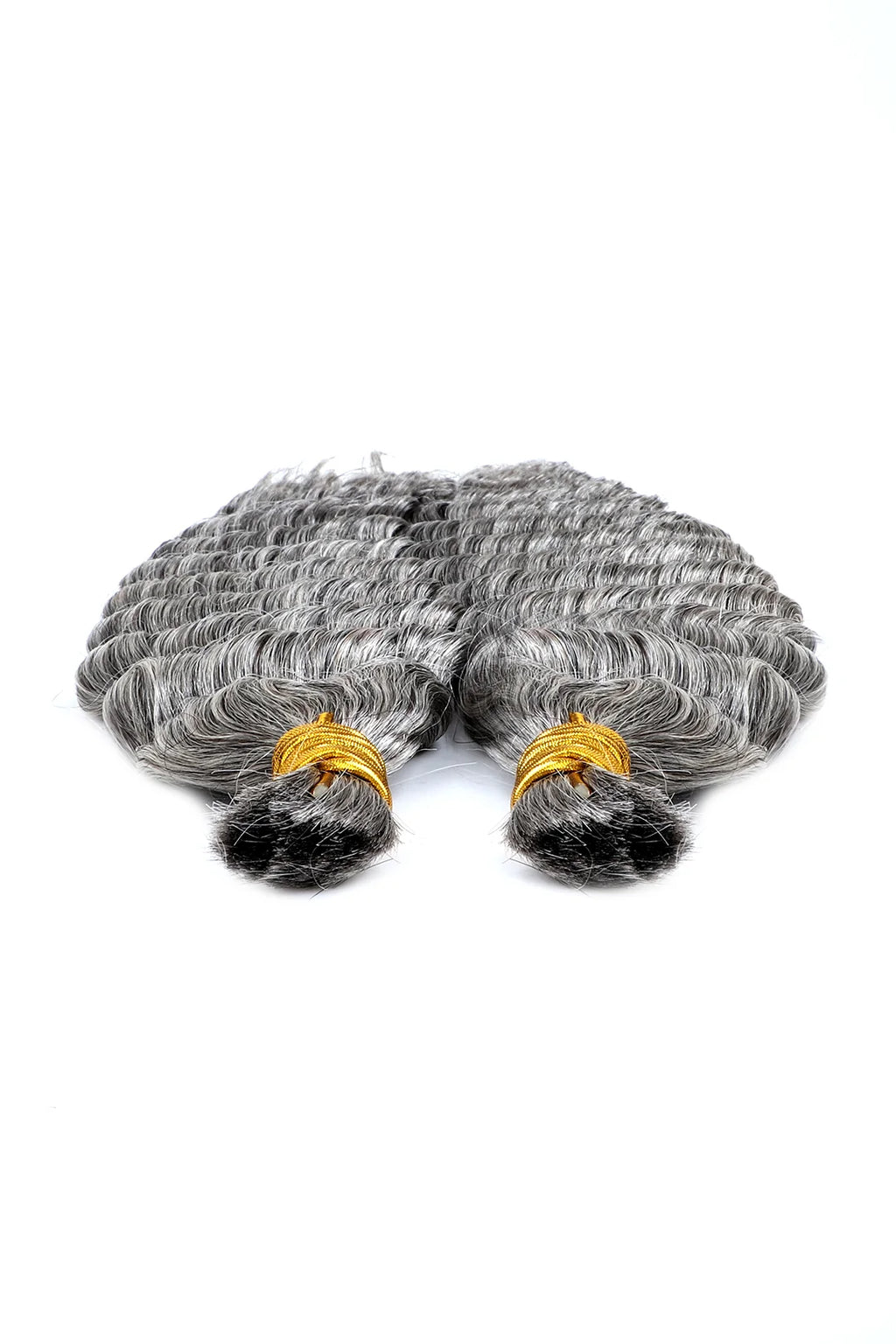 Salt and Pepper Bulk Hair Deep Wave for Braiding 70% Gray BU32