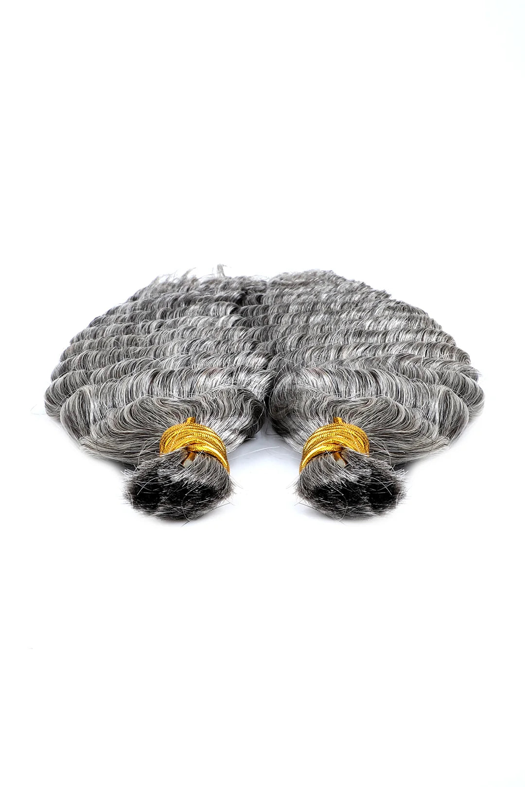 Salt and Pepper Bulk Hair Deep Wave for Braiding 70% Gray BU32