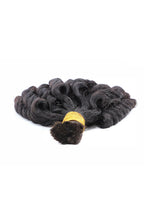 Twist Curly Bulk Human Hair for Braiding  Natural Black BU26