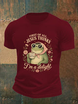 Men's First Of All Jesus Thinks I'm A Delight Shirt, Funny Christian Frog T-Shirt
