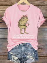Women's  First Of All Jesus Thinks I'm A Delight Shirt, Funny Christian Frog T-Shirt