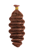 Double Drawn #30 Medium Auburn Brown Bulk Hair Loose Wave BU66