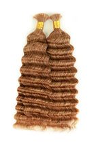Double Drawn #30a Light Auburn Bulk Hair Deep Wave BU46