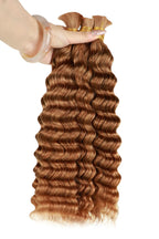Double Drawn #30a Light Auburn Bulk Hair Deep Wave BU46