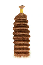 Double Drawn #30a Light Auburn Bulk Hair Deep Wave BU46