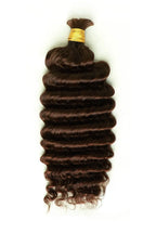 Double Drawn #4a Dark Brown Bulk Hair Deep Wave BU45
