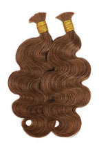 Double Drawn Auburn Brown Body Wave Bulk Hair BU60