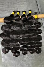 Body Wave Bulk Human Hair For Braiding Natural Black BU08