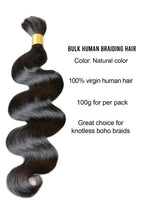 Body Wave Bulk Human Hair For Braiding Natural Black BU08