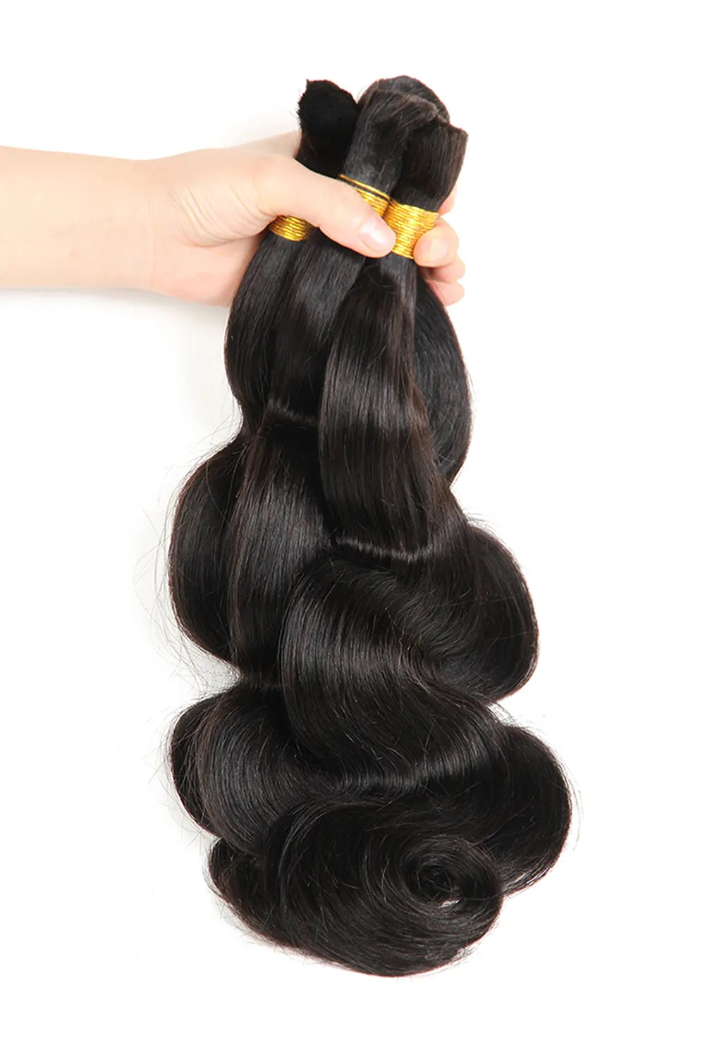 Body Wave Bulk Human Hair For Braiding Natural Black BU08