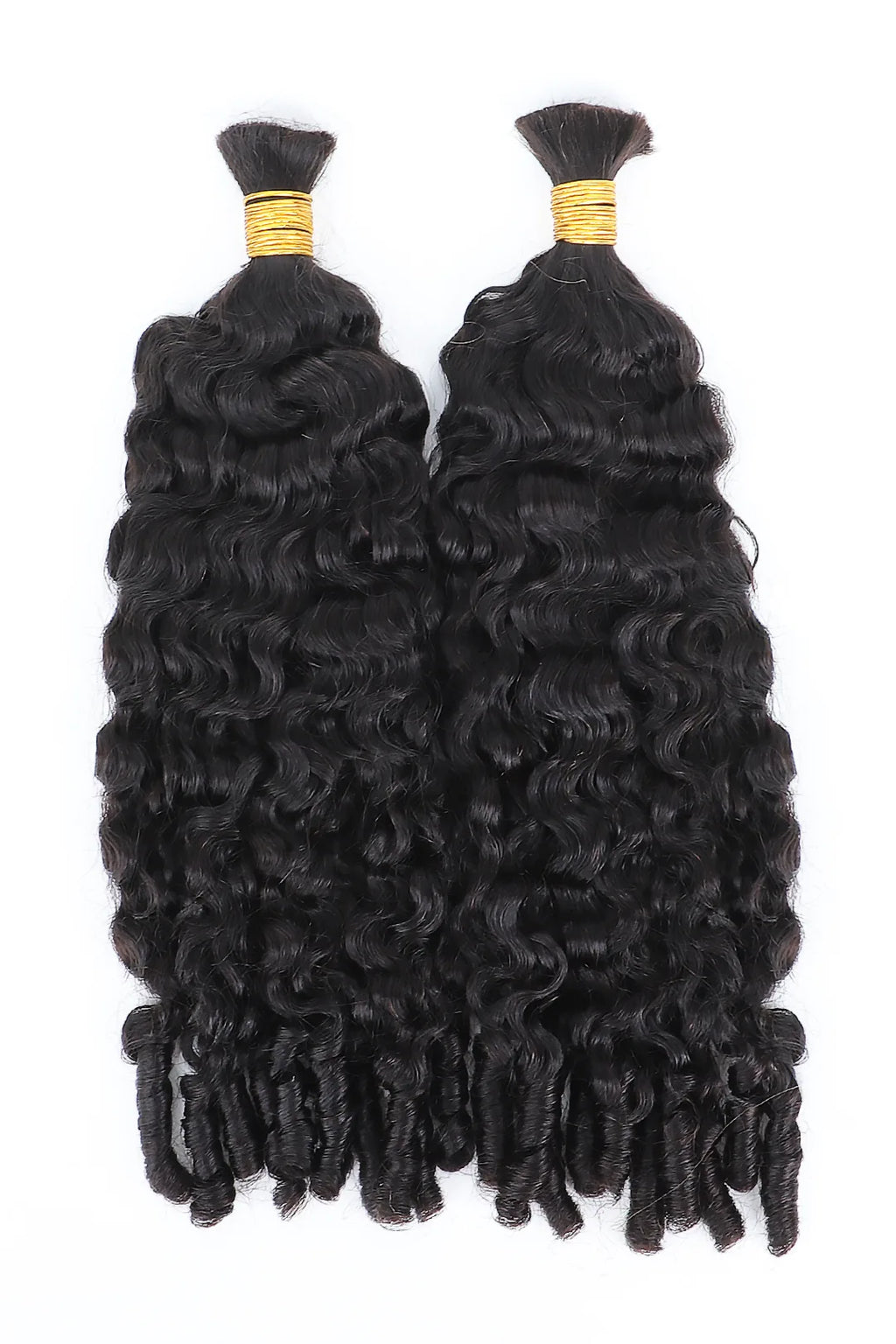 Double Drawn Burmese Curly with Spiral Curls Ends Bulk Hair