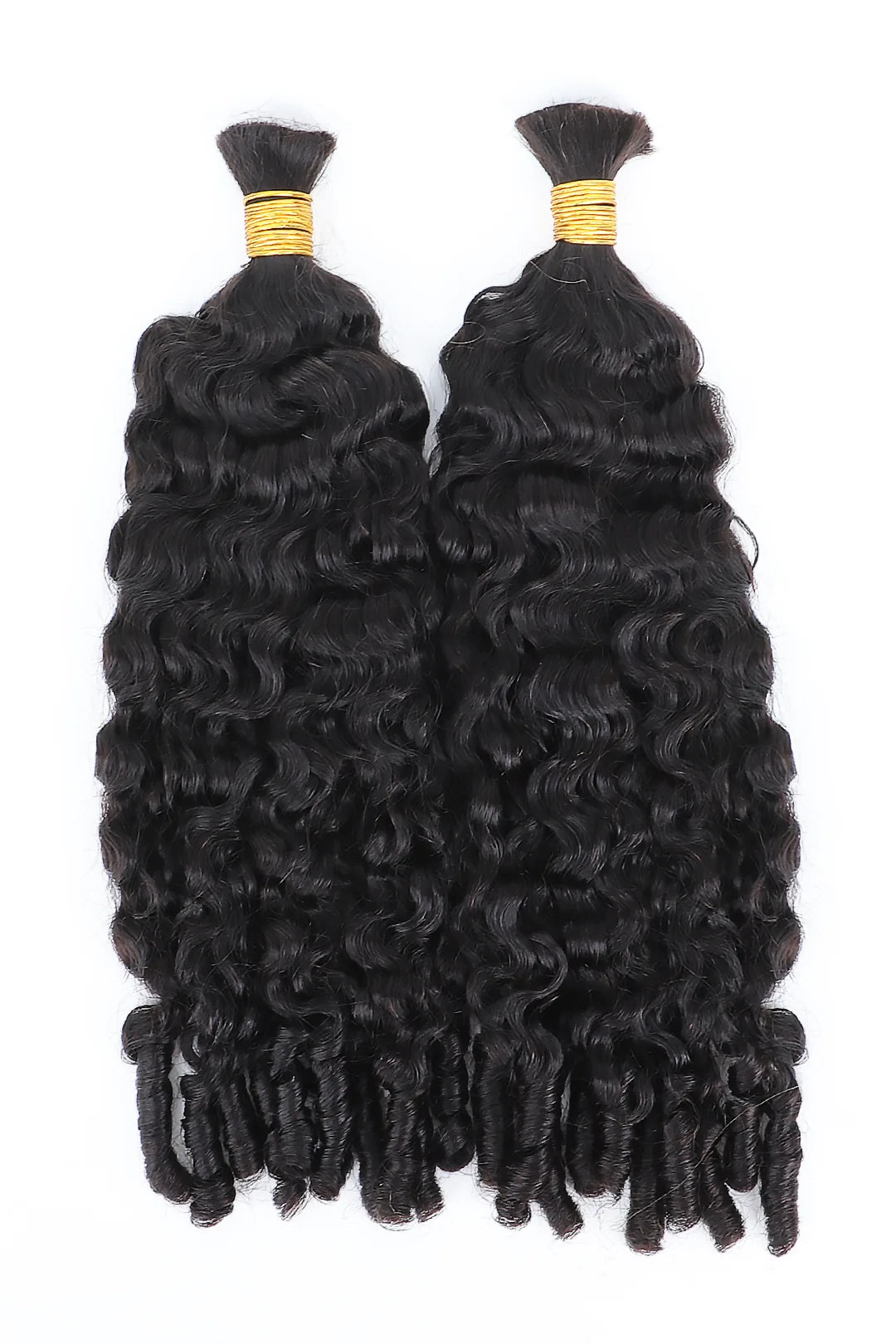Double Drawn Burmese Curly with Spiral Curls Ends Bulk Hair