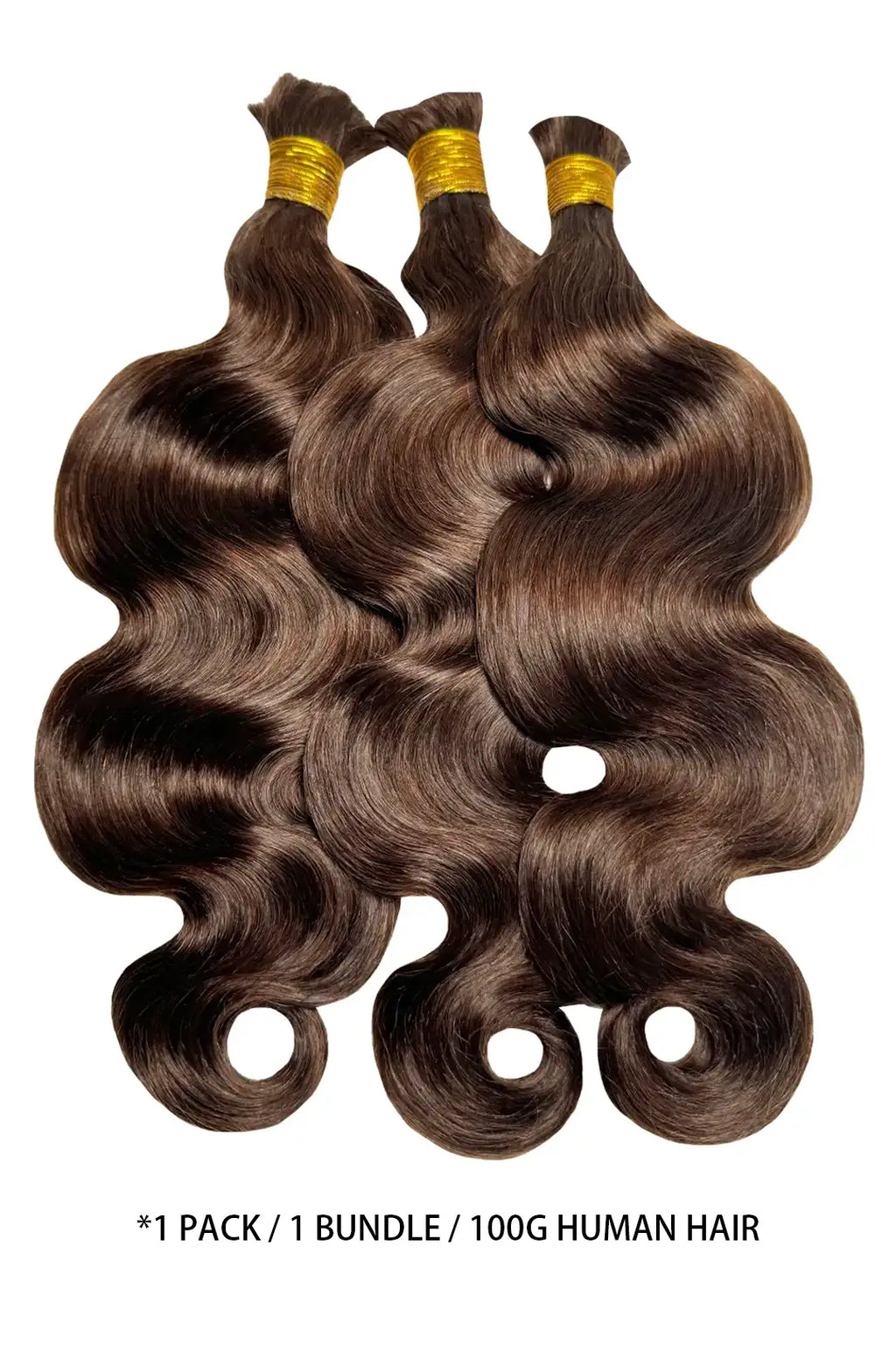 Double Drawn Dark Brown Body Wave Bulk Hair For Braiding BU59