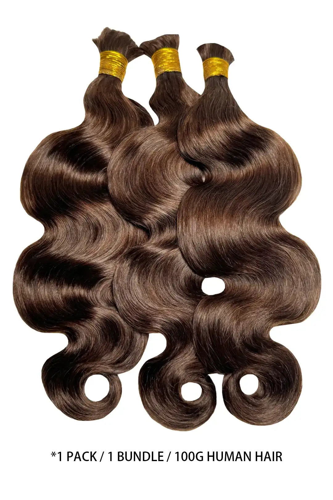 Double Drawn Dark Brown Body Wave Bulk Hair For Braiding BU59