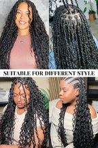 Deep Wave Bulk Human Hair For Braiding Natural Black BU03
