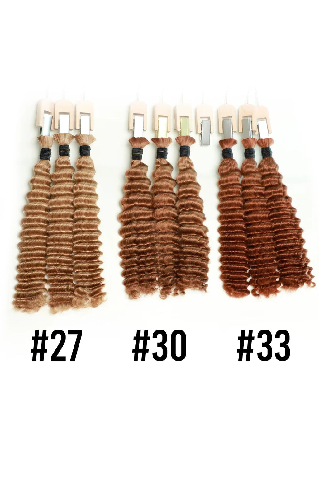 #27 Medium Blonde Bulk Hair For Braiding Deep Wave BU06