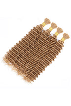 Double Drawn Deep Wave Medium Blonde Bulk Hair For Braiding BU47