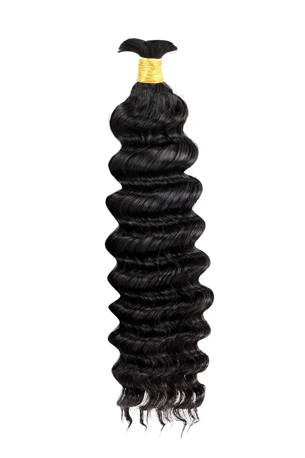 Double Drawn Jet Black Deep Wave Bulk Human Hair BU57