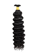 Double Drawn Jet Black Deep Wave Bulk Human Hair BU57