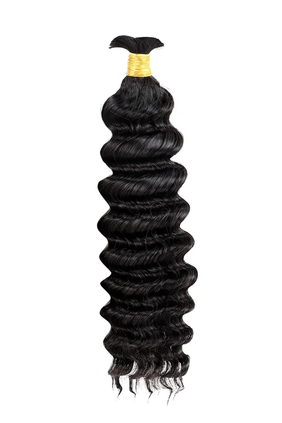 Double Drawn Jet Black Deep Wave Bulk Human Hair BU57