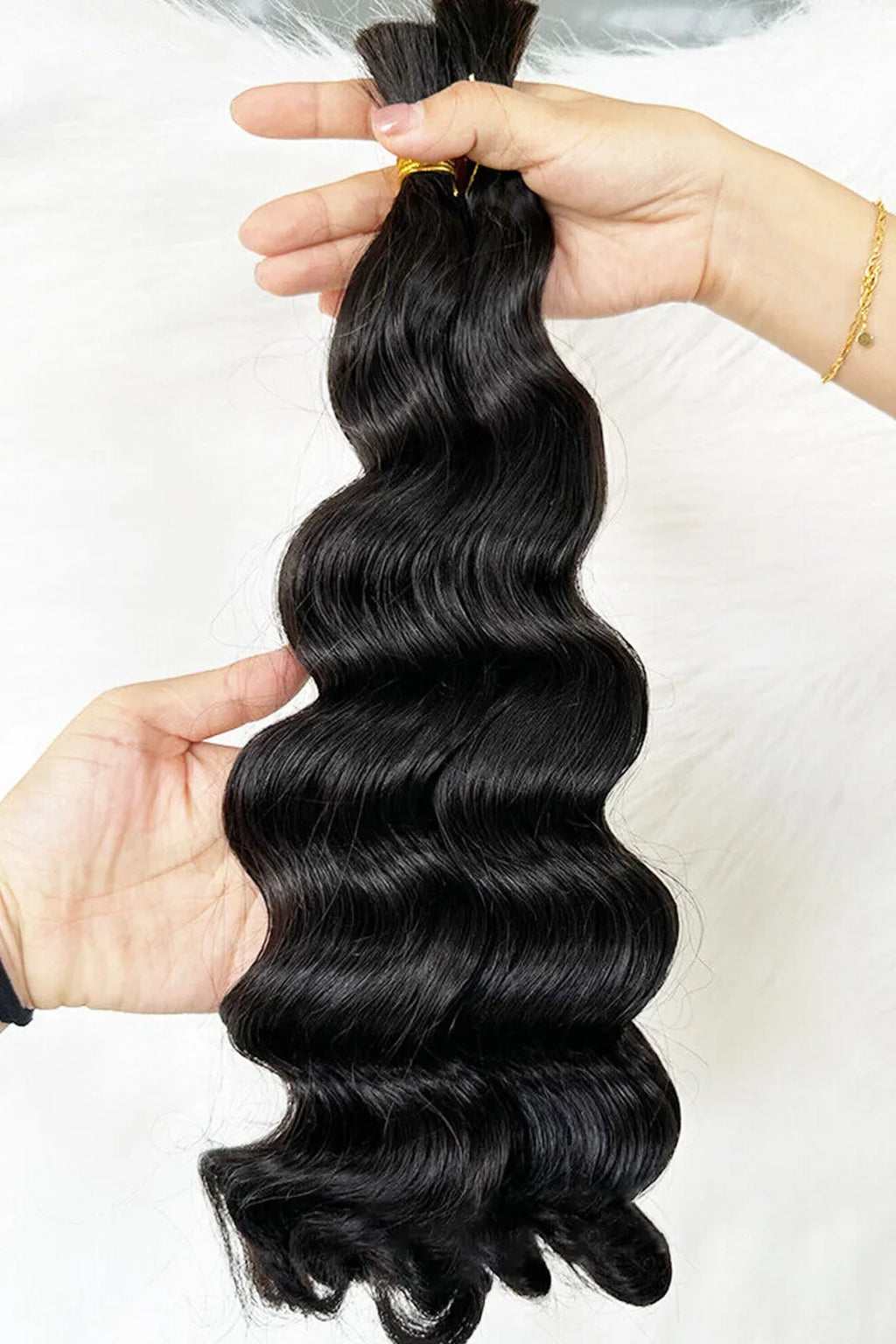 Loose Wave Bulk Hair For Braiding Natural Black BU02