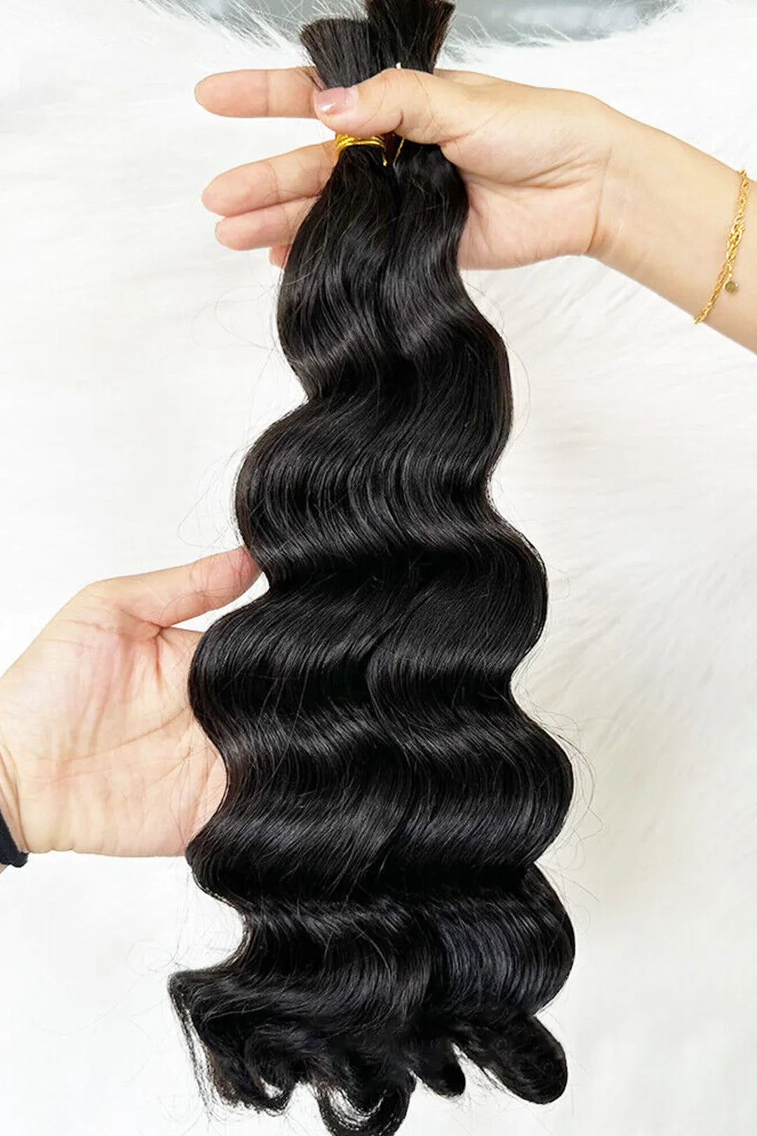 Loose Wave Bulk Hair For Braiding Natural Black BU02