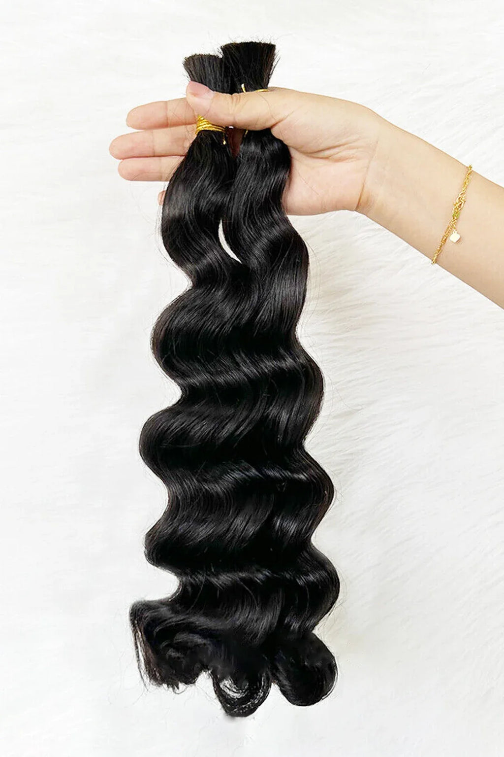 Loose Wave Bulk Hair For Braiding Natural Black BU02