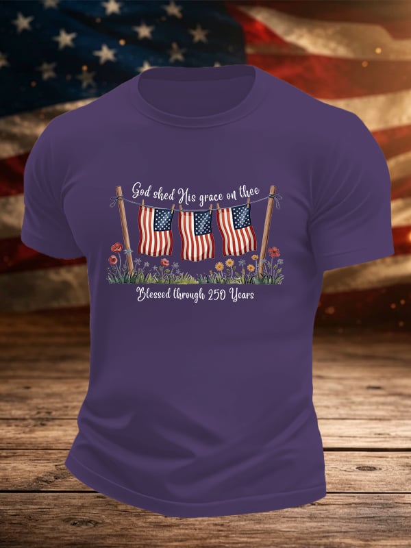 Men's Blessed through 250 Years Printed T-Shirt