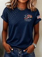 Women'S Casual Independence Day Print Top