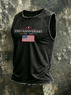 Men'S Casual U.S. 250th Anniversary Casual Printed Vest