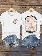 Women's Casual Motherhood Is Kingdom Work Print Short-Sleeve T-Shirt