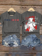 Women's  250th Anniversary Distressed American Flag 2-sided Shirt