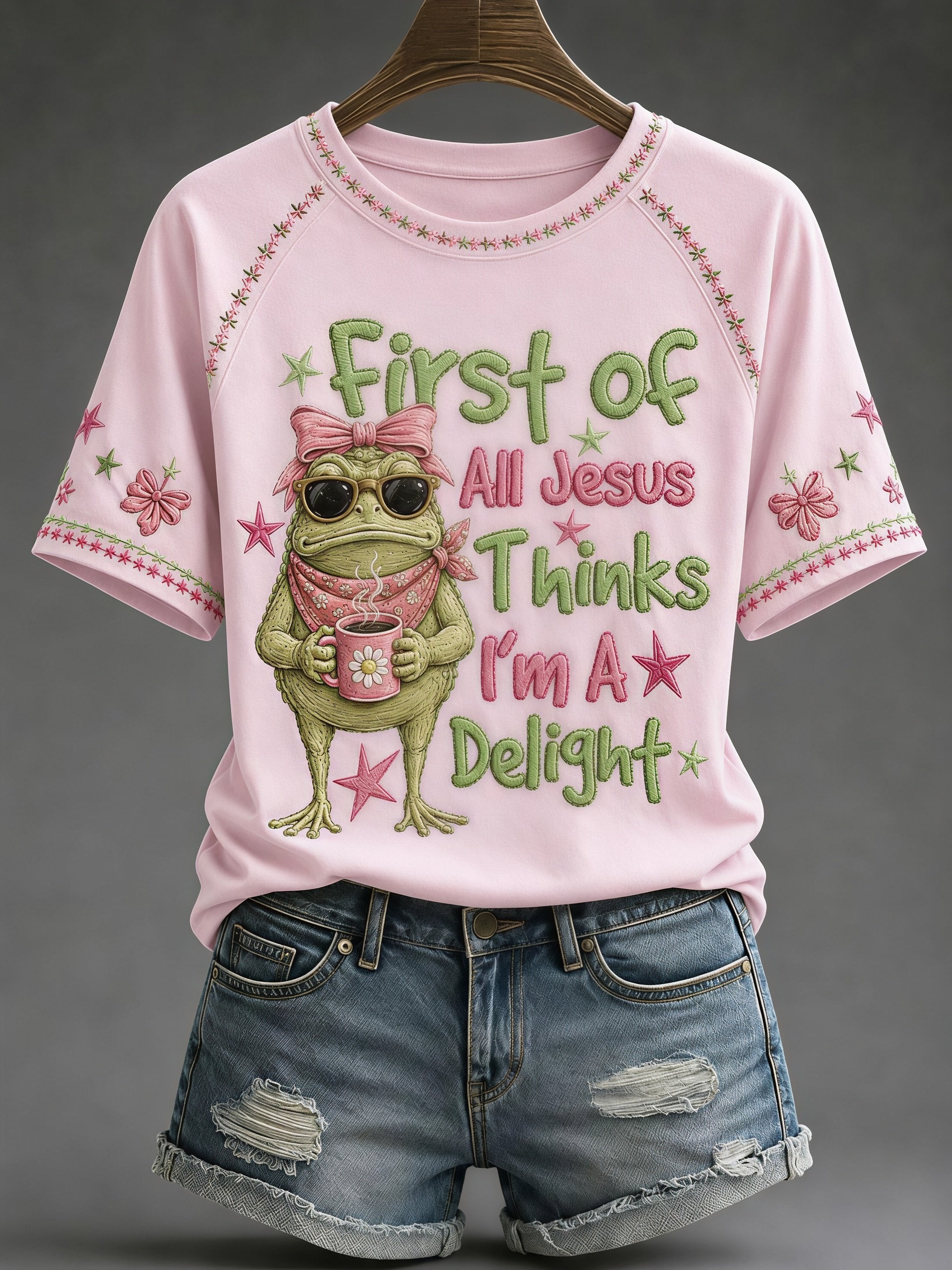 Women's Casual Funny Faith Graphic Print T-Shirt
