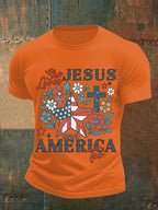 Men's She loves JESUS and AMERICA Printed T-Shirt