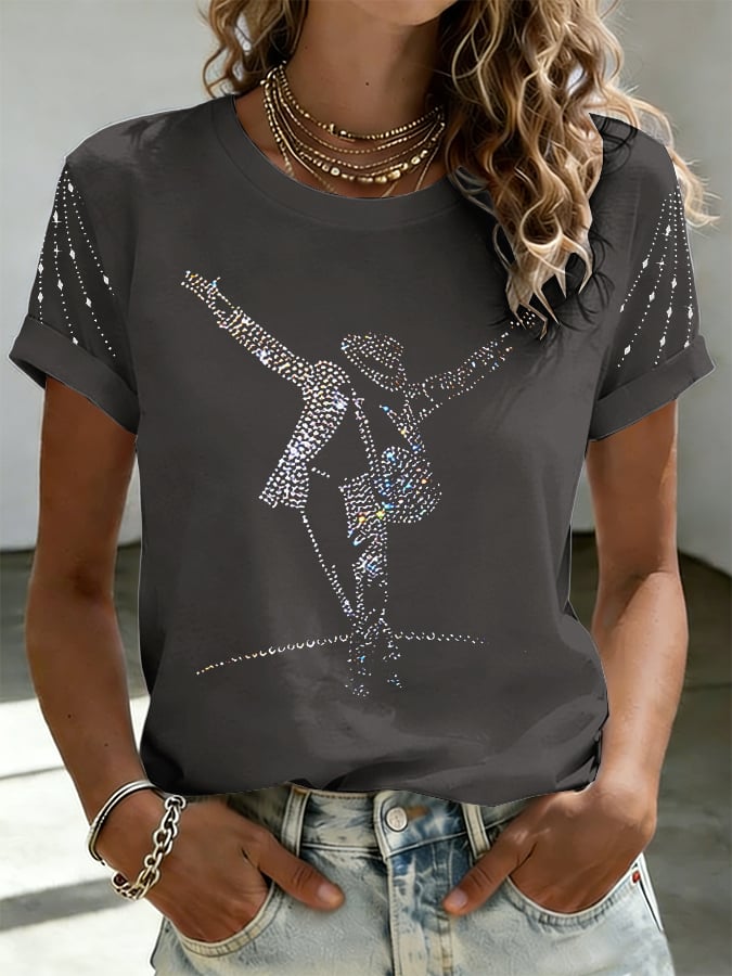 Women's Superstar Art Print Round Neck T-shirt