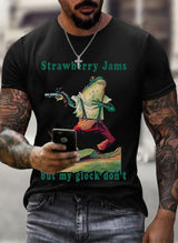Men's Strawberry Jams but my glock don't Printed T-Shirt