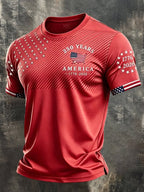 Men's Retro Independence Day Patriot Crew Neck T-Shirt