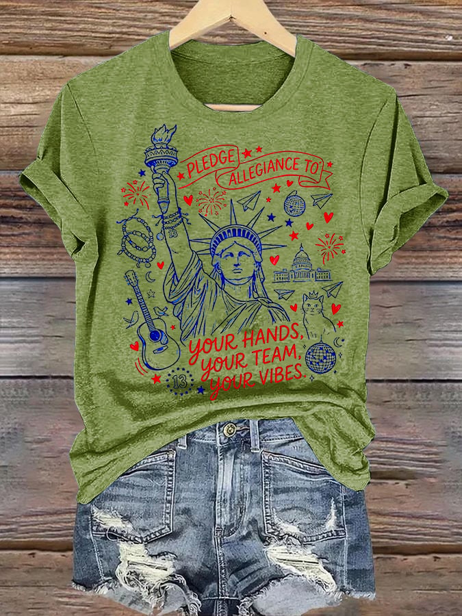 Women's  Pledge Allegiance To Your Hands Your Team Your Vibes Shirt
