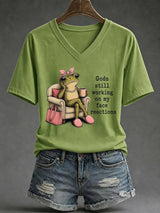 Women's Casual Funny Faith Graphic Print T-Shirt