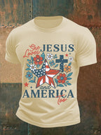 Men's She loves JESUS and AMERICA Printed T-Shirt
