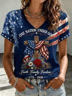 Women'S 250 YAERS OF FREEDOM Printed Casual T-Shirt