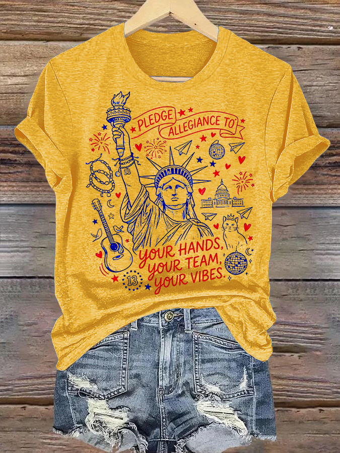 Women's  Pledge Allegiance To Your Hands Your Team Your Vibes Shirt
