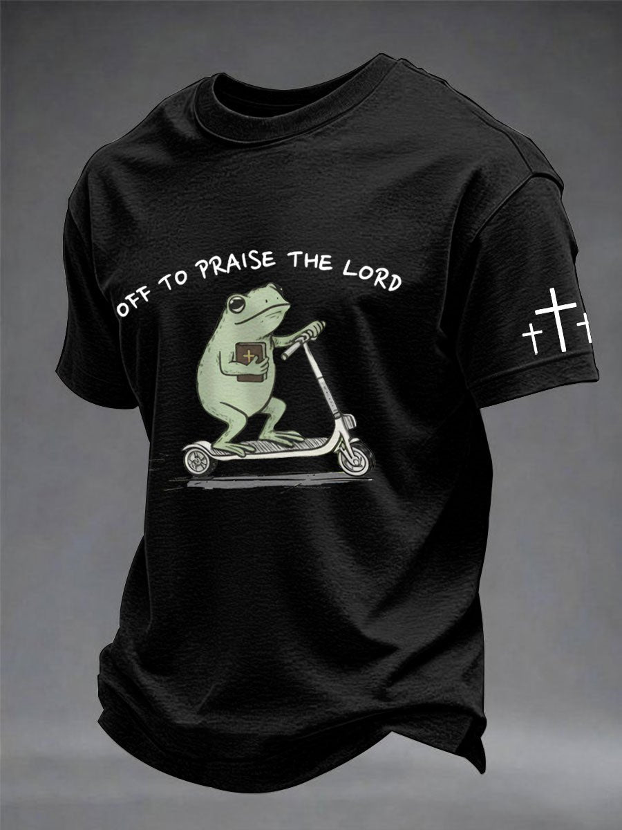Men's Off To Praise The Lord Print Casual T-shirt
