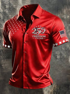 Men's Retro Independence Day Patriot Short-Sleeve Shirt