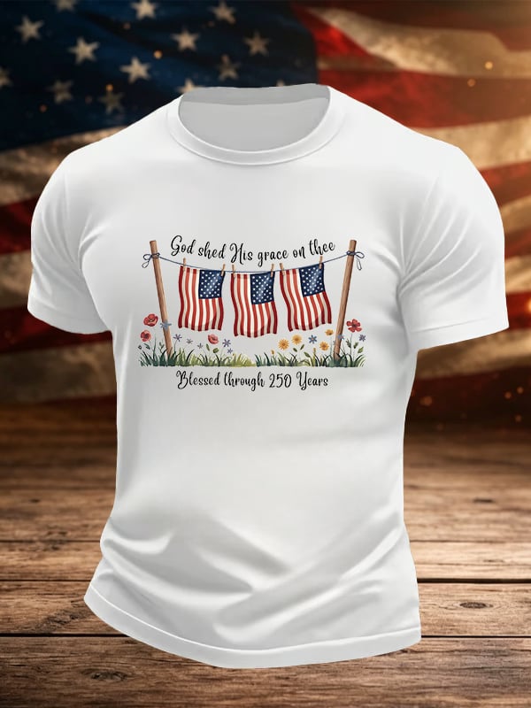 Men's Blessed through 250 Years Printed T-Shirt