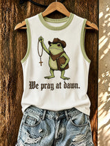 Women's Funny Frog Religious Faith Print Tank Top